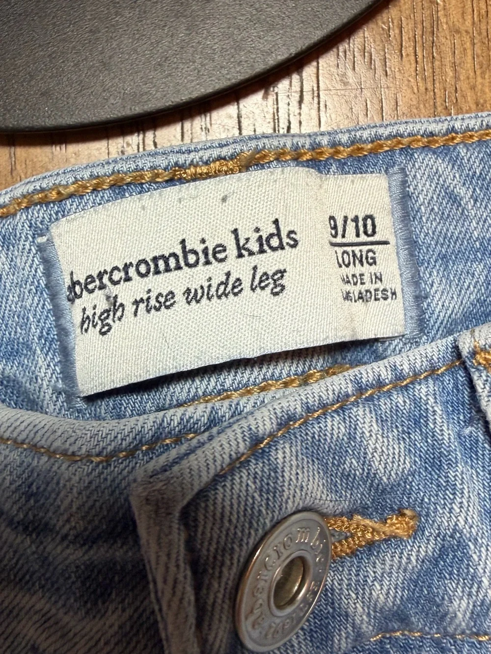 abercrombie kids Light Blue Denim High-Rise Wide Leg Jeans 9/10 long